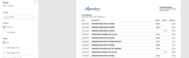 View and Download Transaction Information 9